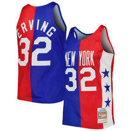 Julius Erving New York Nets Mitchell & Ness Hardwood Classics 1973/74 Split Swingman Jersey - Blue/Red (Size XL) Julius Erving New York Nets Mitchell & Ness Hardwood Classics 1973/74 Split Swingman Jersey - Blue/Red (Size XL)