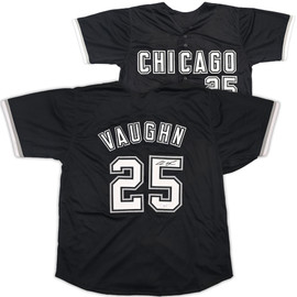 Chicago White Sox Andrew Vaughn Autographed Black Jersey Beckett BAS Witness Stock #253324