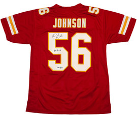 Kansas City Chiefs Derrick Johnson Autographed Red Jersey "All Pro LB" Beckett BAS QR Stock #253404