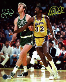 Larry Bird & Magic Johnson Autographed 8x10 Photo Boston Celtics & Los Angeles Lakers Beckett BAS Witness Stock #253572 Larry Bird & Magic Johnson Autographed 8x10 Photo Boston Celtics & Los Angeles Lakers Beckett BAS Witness Stock #253572