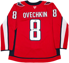 Washington Capitals Alex Ovechkin Autographed Red Fanatics Premium Sweater Jersey Size 54 "895G 4.6.25" Fanatics Holo Stock #253594 Washington Capitals Alex Ovechkin Autographed Red Fanatics Premium Sweater Jersey Size 54 "895G 4.6.25" Fanatics Holo Stock #253594