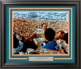 1972 Miami Dolphins Perfect Season Team Autographed Framed 20x24 Photo With 40+ Signatures Including Don Shula & Bob Griese Beckett BAS QR Stock #252816 1972 Miami Dolphins Perfect Season Team Autographed Framed 20x24 Photo With 40+ Signatures Including Don Shula & Bob Griese Beckett BAS QR Stock #252816