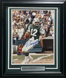 Joe Namath Autographed Framed 16x20 Photo New York Jets "x12" Beckett BAS QR #BS30380