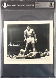 Muhammad Ali Autographed 6.75x7.75 Photo Auto Grade Gem Mint 10 Over Sonny Liston Beckett BAS #18630330