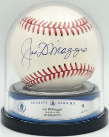 Joe DiMaggio Autographed Official AL Baseball New York Yankees Auto Grade Mint 9 Beckett BAS #18630579