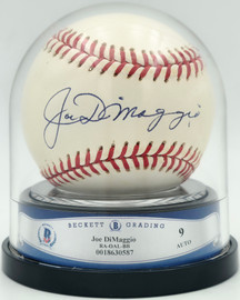 Joe DiMaggio Autographed Official AL Baseball New York Yankees Auto Grade Mint 9 Beckett BAS #18630587 Joe DiMaggio Autographed Official AL Baseball New York Yankees Auto Grade Mint 9 Beckett BAS #18630587