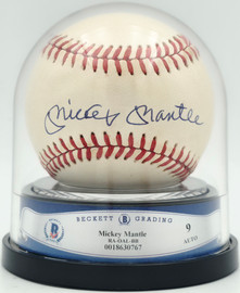 Mickey Mantle Autographed Official AL Baseball New York Yankees Auto Grade Mint 9 Beckett BAS #18630767 Mickey Mantle Autographed Official AL Baseball New York Yankees Auto Grade Mint 9 Beckett BAS #18630767