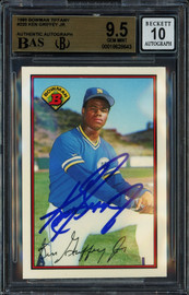 Ken Griffey Jr. Autographed 1989 Bowman Tiffany Rookie Card #220 Seattle Mariners BGS 9.5 Auto Grade Gem Mint 10 Beckett BAS #18628643