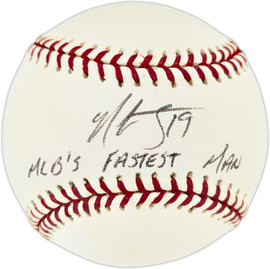 Nook Logan Autographed Official MLB Baseball Detroit Tigers "MLB's Fastest Man" SKU #254023