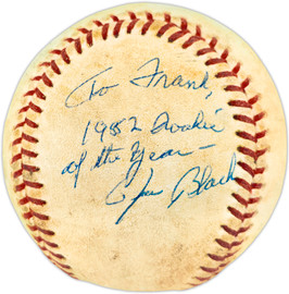 Joe Black Autographed Official NL Baseball Brooklyn Dodgers "To Frank 1952 Rookie of the Year" SKU #253960