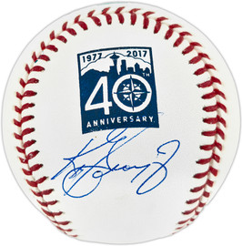 Ken Griffey Jr. Autographed Official Seattle Mariners 40th Anniversary Logo Baseball Beckett BAS Witness #3W342018