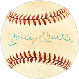 Mickey Mantle Autographed Official AL Baseball New York Yankees Beckett BAS QR #AC71159