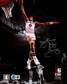 Julius "Dr. J" Erving Autographed 8x10 Photo Philadelphia 76ers Beckett BAS Witness Stock #253716