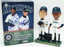 Ken Griffey Jr. & Ichiro Suzuki Autographed 2010 Cooperstown Bound Bobblehead & Box (Dual-Signed Each) Seattle Mariners Beckett BAS Witness #2W266217 & 2W266218