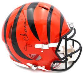 Ja'Marr Chase Autographed Cincinnati Bengals Full Size Authentic Helmet Beckett BAS Witness #3W056085