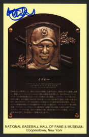 Ichiro Suzuki Autographed Hall of Fame HOF Plaque Postcard Seattle