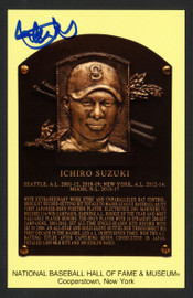 Ichiro Suzuki Autographed Hall of Fame HOF Plaque Postcard (Postmark) Seattle Mariners Beckett BAS Witness Stock #254321