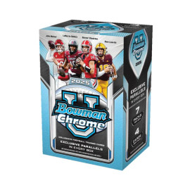 2025 Bowman Chrome University Football Blaster Box Stock #254333 2025 Bowman Chrome University Football Blaster Box Stock #254333