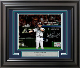 Ichiro Suzuki Autographed Framed 8x10 Photo Seattle Mariners Tokyo Dome Last Game IS Holo Stock #254275 Ichiro Suzuki Autographed Framed 8x10 Photo Seattle Mariners Tokyo Dome Last Game IS Holo Stock #254275