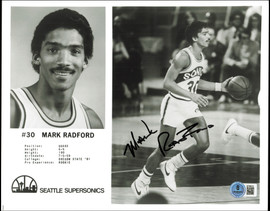 Mark Radford Autographed Team Issued 8x10 Photo Seattle Supersonics Beckett BAS QR #BT66610