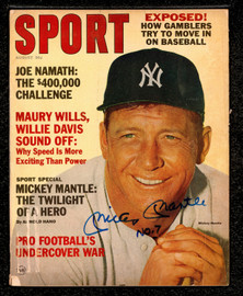 Mickey Mantle Autographed Sport Magazine New York Yankees "No. 7" Beckett BAS QR #AE50753