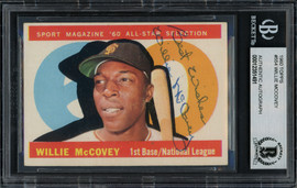 Willie McCovey Autographed 1960 Topps Card #554 San Francisco Giants Beckett BAS #12351491