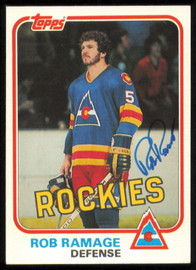 Rob Ramage Autographed 1981-82 Topps Card #84 Colorado Rockies SKU #254649