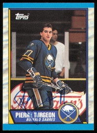 Pierre Turgeon Autographed 1989-90 Topps Card #25 Buffalo Sabres SKU #254665