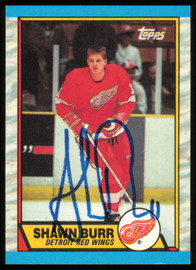 Shawn Burr Autographed 1989-90 Topps Card #101 Detroit Red Wings SKU #254683