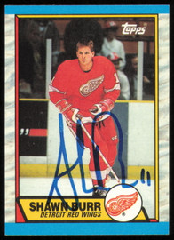 Shawn Burr Autographed 1989-90 Topps Card #101 Detroit Red Wings SKU #254684