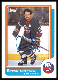Bryan Trottier Autographed 1986-87 Topps Card #155 New York Islanders SKU #254772