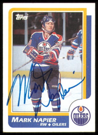 Mark Napier Autographed 1986-87 Topps Card #183 Edmonton Oilers SKU #254791