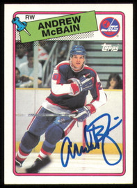 Andrew McBain Autographed 1988-89 Topps Card #105 Winnipeg Jets SKU #254899