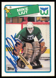 Mike Liut Autographed 1988-89 Topps Card #127 Hartford Whalers SKU #254902