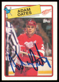 Adam Oates Autographed 1988-89 Topps Card #161 Detroit Red Wings SKU #254909