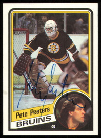 Pete Peeters Autographed 1984-85 Topps Card #12 Boston Bruins SKU #254920