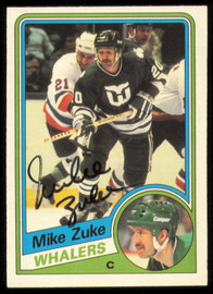Mike Zuke Autographed 1984-85 O-Pee-Chee Card #80 Hartford Whalers SKU #254972