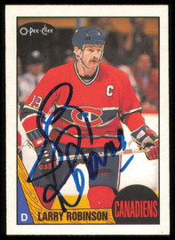 Larry Robinson Autographed 1987-88 O-Pee-Chee Card #192 Montreal Canadiens SKU #255240