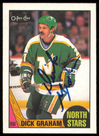 Dirk Graham Autographed 1987-88 O-Pee-Chee Card #184 Minnesota North Stars SKU #255241