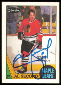 Al Secord Autographed 1987-88 O-Pee-Chee Card #111 Toronto Maple Leafs SKU #255256