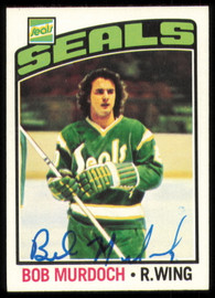 Bob Murdoch Autographed 1976-77 Topps Rookie Card #54 California Golden Seals SKU #255304