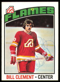 Bill Clement Autographed 1976-77 Topps Card #82 Calgary Flames SKU #255309