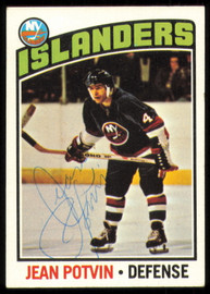 Jean Potvin Autographed 1976-77 Topps Card #93 New York Islanders SKU #255313