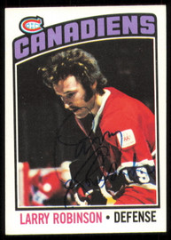 Larry Robinson Autographed 1976-77 Topps Card #151 Montreal Canadiens SKU #255326