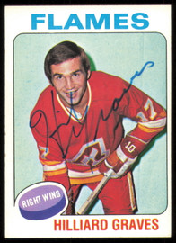 Hilliard Graves Autographed 1975-76 Topps Card #62 Atlanta Flames SKU #255367