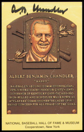 A.B. Chandler Autographed Hall of Fame HOF Plaque Postcard Commissioner SKU #255417