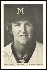 Robin Yount Autographed 4x6 Photo Milwaukee Brewers (Pin Hole) SKU #255460