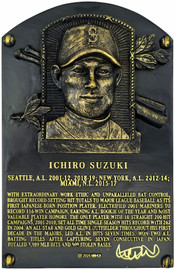 Ichiro Suzuki Autographed Replica Hall of Fame HOF Plaque Seattle Mariners IS Holo & Beckett BAS Witness Stock #254351