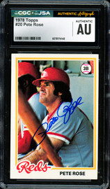 Pete Rose Autographed 1978 Topps Card #20 Cincinnati Reds CGC x JSA #6078174148