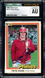 Pete Rose Autographed 1981 Donruss Card #131 Philadelphia Phillies CGC x JSA #6078164234